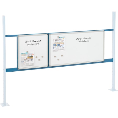 Global Industrial 18in & 36in Whiteboard Panel Kit, 72inW, Blue 319179BL